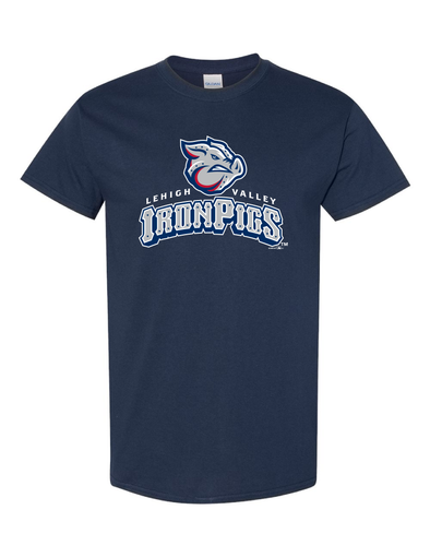 Lehigh Valley IronPigs Primary Logo Navy Tee