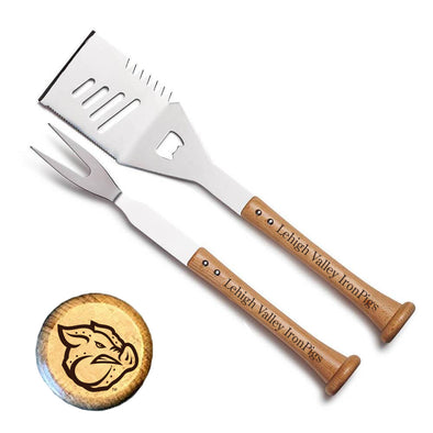 Lehigh Valley IronPigs Wooden and Metal Fork and Spatula Set