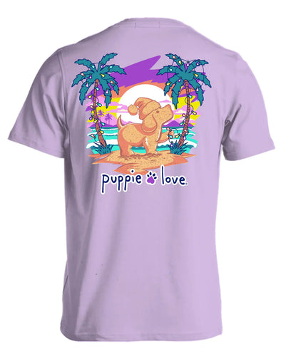 Puppie Love Xmas Sunset Tee