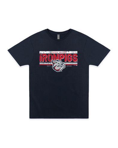 Lehigh Valley IronPigs Tri Color Stripes Mens Tee