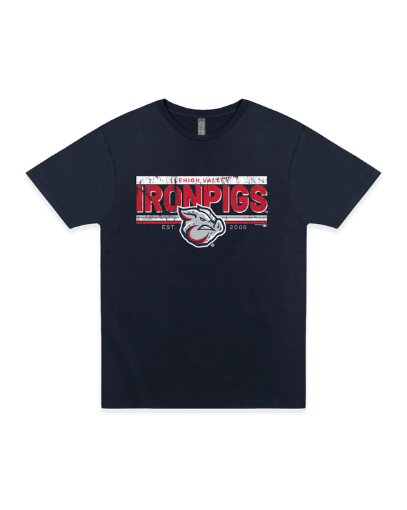 Lehigh Valley IronPigs Tri Color Stripes Mens Tee